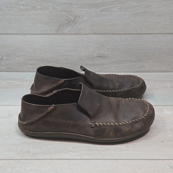Olukai Mens Akahai Leather Loafer Slip on shoes sz 11.5 main image 12